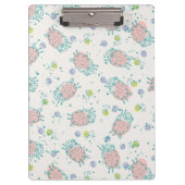 Pink Sheep with Flowers & Berries - Cute Pattern Klembord (Voorkant)
