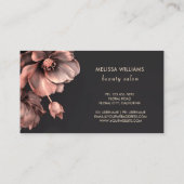 Pink Shiny Flowers Black  Visitekaartje (Achterkant)