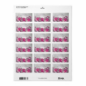 Pink Shiny Metallic Flower Silver Etiket (Full Sheet)