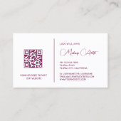 Pink Shiny Metallic Flower Visitekaartje (Achterkant)