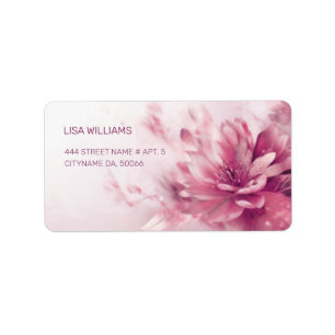 Pink Shiny Metallic FlowerBusiness Kaart Etiket