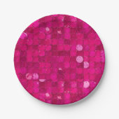 Pink Shiny Sequin Papieren Bordje (Voorkant)
