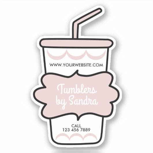 Pink Signature Tumbler Sticker (Voorkant)