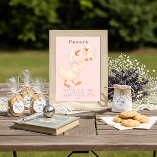 Pink Silly Goose Favor Table Sign  Kaart