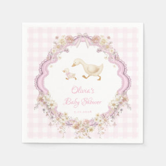 Pink Silly Goose Wildflower Girl Baby Shower Servet