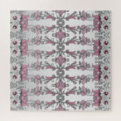 Pink Silver Blanc Floral Jigsaw Puzzle (Horizontal)