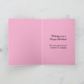 Pink Silver Butterfly Birthday Kaart (Binnen)