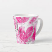 Pink Silver Glam Abstracte cirkels Latte Mok (Rechterhoek)