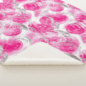 Pink Silver Glam Abstracte cirkels Sherpa Deken (3/4)