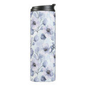 Pink Silver Glam Abstracte cirkels Thermosbeker (Gedraaid links)