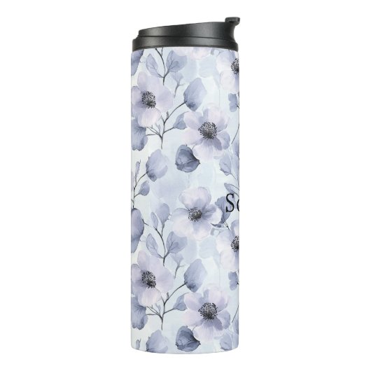 Pink Silver Glam Abstracte cirkels Thermosbeker (Gedraaid links)