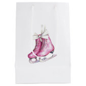 Pink Silver Glam Ice Schaatsen Kerst Medium Cadeauzakje (Achterkant)