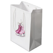 Pink Silver Glam Ice Schaatsen Kerst Medium Cadeauzakje (Achterkant Gekanteld)