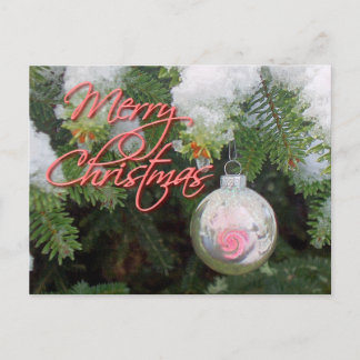 PINK & SILVER ORNAMENT ON TREE by SHARON SHARPE Briefkaart