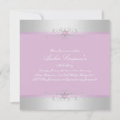 Pink & Silver Snow Gem Quinceanera Invitation (Dos)