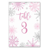 Pink Silver Snowflakes baby shower Drie Kaart (Achterkant)