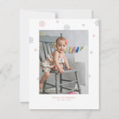 Pink & Silver Winter Photo Party Merci (Dos)