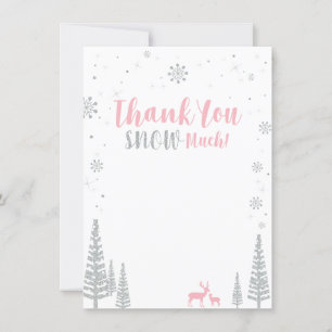Pink & Silver Winter Wonderland Carte de remerciem