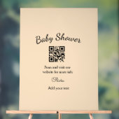Pink simple baby shower q r code add name text thr (Neutre)