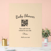 Pink simple baby shower q r code add name text thr (Mariage)