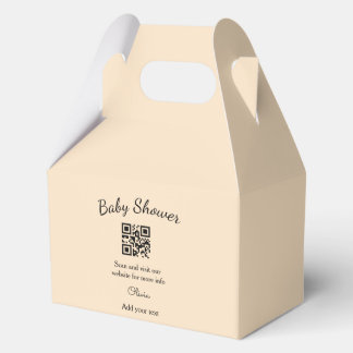 Pink simple baby shower q r code add name text thr bedankdoosjes