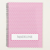 Pink Simple Chevron Personnalisé Planner (Devant)