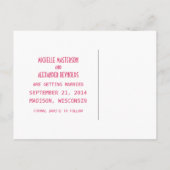 Pink Simple Deco Chic Enregistrer la date Carte po (Dos)