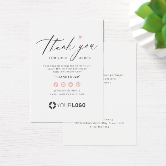 Pink simple script logo commercial merci insérer (Bureau)