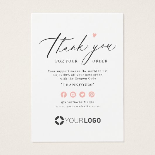 Pink simple script logo commercial merci insérer (Devant)