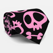 Pink Skull Cravate Stropdas (Opgerold)