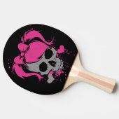 Pink Skull Girl – Dark Cute Style Tafeltennisbatje (Zijkant)