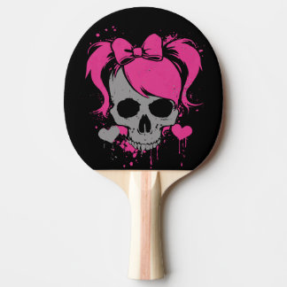 Pink Skull Girl – Dark Cute Style Tafeltennisbatje
