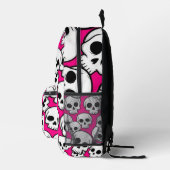 Pink Skull Pattern Backpack Bedrukte Rugzak (Rechts)