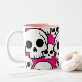 Pink Skull Pattern Coffee Mug Tweekleurige Koffiemok