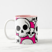 Pink Skull Pattern Coffee Mug Tweekleurige Koffiemok (Links)