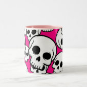 Pink Skull Pattern Coffee Mug Tweekleurige Koffiemok (Center)