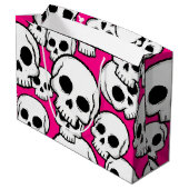 Pink Skull Pattern Gift Bag Groot Cadeauzakje (Achterkant Gekanteld)