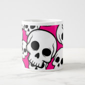 Pink Skull Pattern Jumbo Specialty Mug Extra Grote Beker (Voorkant)