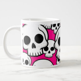 Pink Skull Pattern Jumbo Specialty Mug Extra Grote Beker