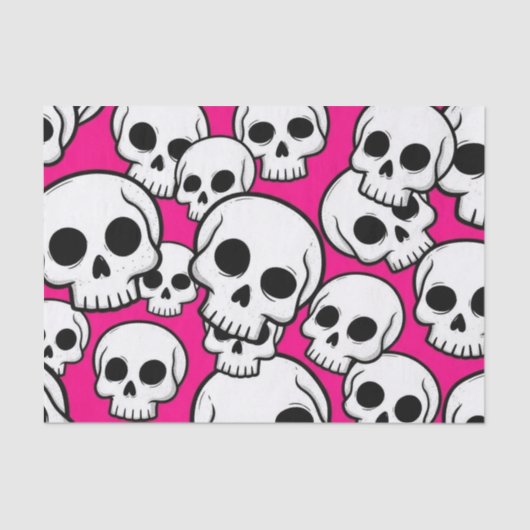 Pink Skull Pattern Tissue Paper Tissuepapier (Voorkant)