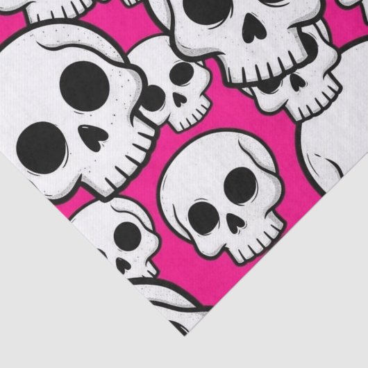 Pink Skull Pattern Tissue Paper Tissuepapier (Detail)