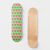 Pink Skull Trippy Line Pattern Skateboard (Voorkant)
