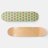 Pink Skull Trippy Line Pattern Skateboard (Horizontaal)