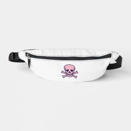 Pink Skull white fanny pack (Recto)