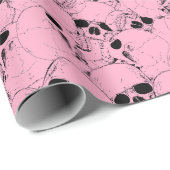 PINK SKULLS WRAPPING PAPIER (Rol Hoek)