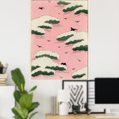 Pink Sky Illustration Poster (Thuiskantoor)