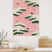 Pink Sky Illustration Poster (Keuken)
