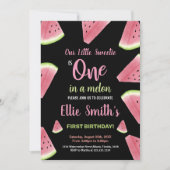Pink Slices Green Watermelon Invitations d'anniver (Devant)