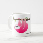 Pink Sloth Be Mine..Hang out with me Mug (Devant gauche)