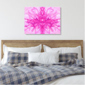 PINK SMOKE - Moderne en abstracte fractale kunst - Canvas Afdruk (Insitu (Slaapkamer))